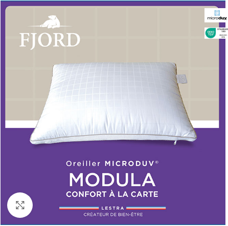 Oreiller FJORD MICRODUV MODULA Confort à la Carte