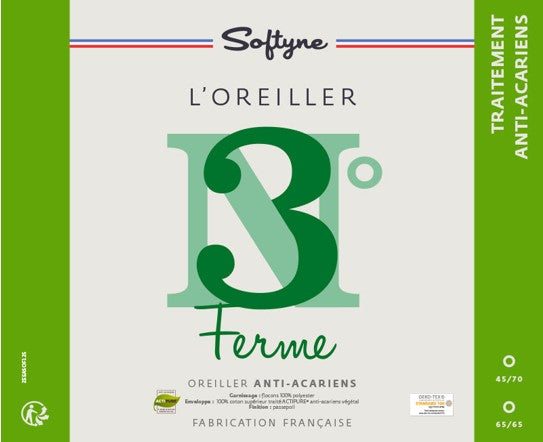 Oreiller Softyne Anti Acarien N°3 Ferme
